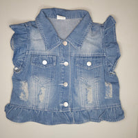 Denim Ruffle Vest