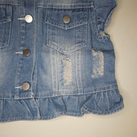 Denim Ruffle Vest