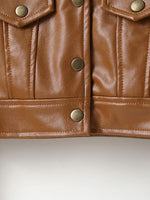 Puff Sleeve Faux Leather Jacket